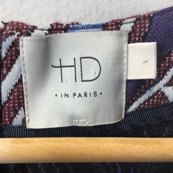 Anthropologie HD in Paris Cleo Jacquard Sheath Dress Blue Sleeveless Size S - Picture 9 of 12